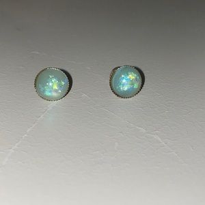 Teal Sparkly Earrings